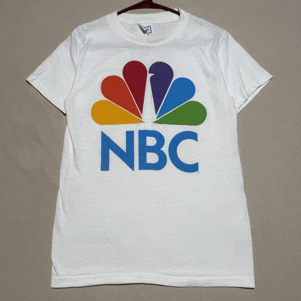 Vintage NBC Sports Shirt Size Medium TV Television USA 90s Made In USA